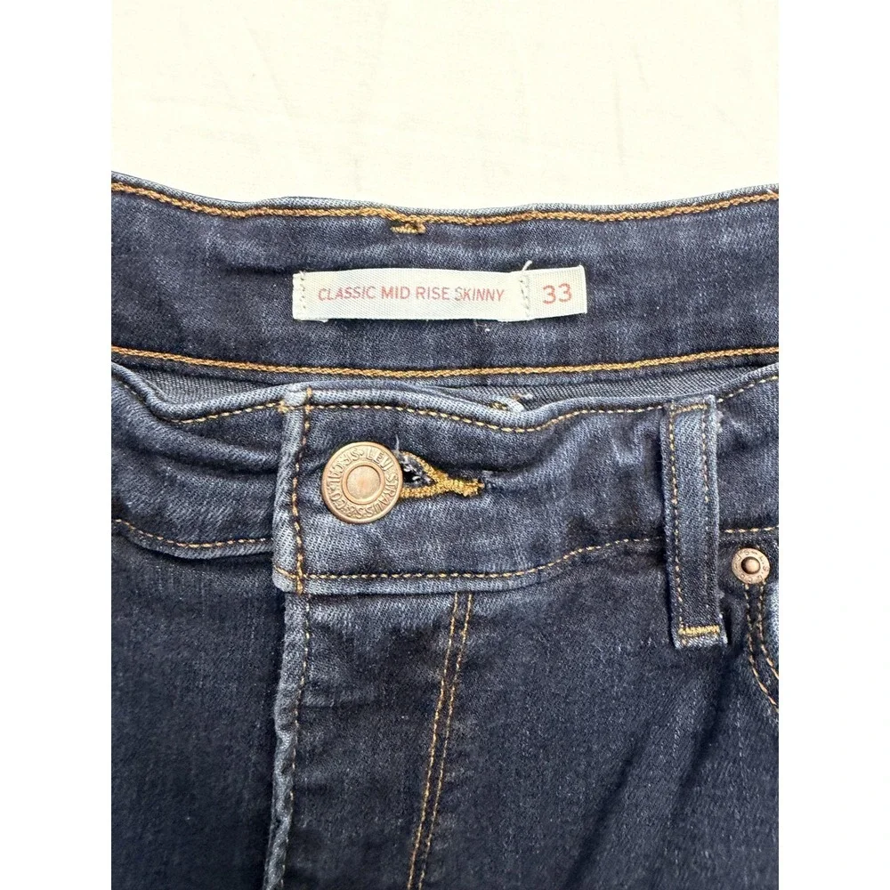 Levi's Jeans Mens 33x30 Blue Dark Wash Slim Skinny Classic Mid Rise Denim Pants